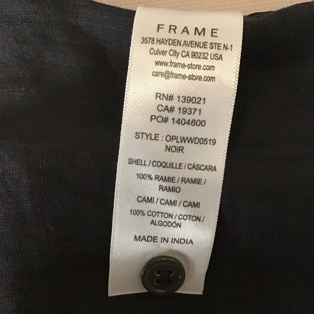 Frame Cotton Black Button Down Ruffle Mini Dress - Picture 7 of 12